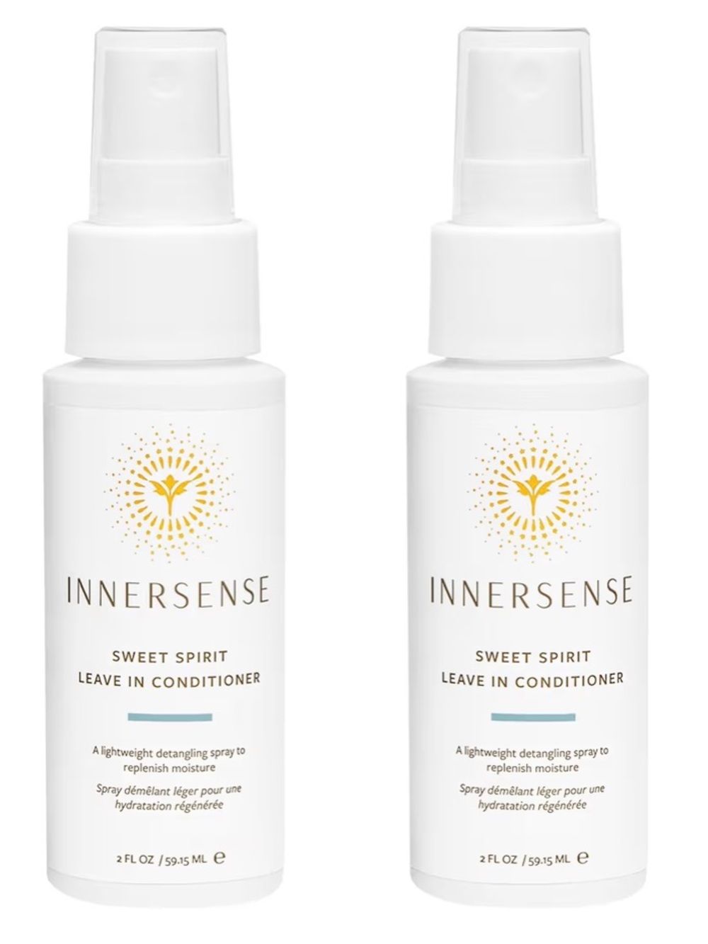 INNERSENSE SWEET SPIRIT LEAVE IN CONDITIONER Mini Duo 2oz BRAND NEW